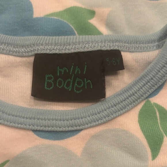 MINI BODEN GIRLS VINTAGE GREEN BLUE TOP SHIRT CASUAL FALL FLORAL TOPS SIZE 5 6 - Picture 2 of 3
